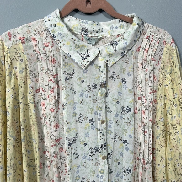 Cato Printed Tunic Dress Ditsy Floral Multi Pastel Size M- L - Picture 5 of 17